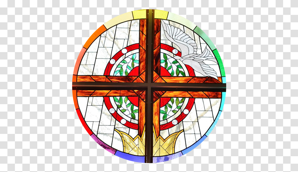 Stained Glass, Clock Tower, Architecture, Building Transparent Png