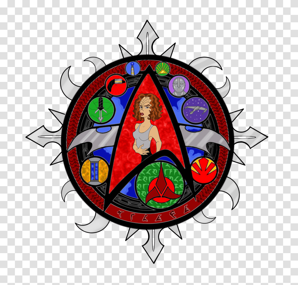 Stained Glass Belanna Torres Transparent Png