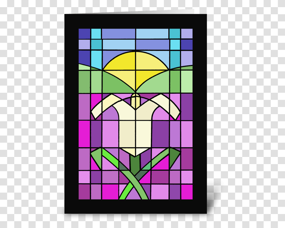 Stained Glass Easter Lily Greeting Card Stained Glass, Pattern, Number Transparent Png