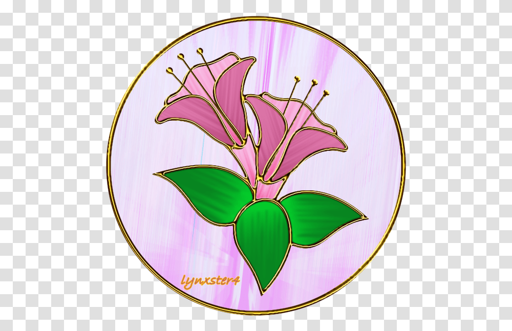 Stained Glass Flower Rosa Glauca, Plant, Blossom, Painting Transparent Png