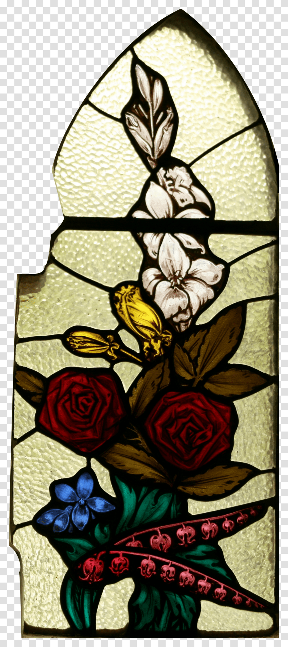 Stained Glass Flowers, Rose, Plant, Blossom Transparent Png