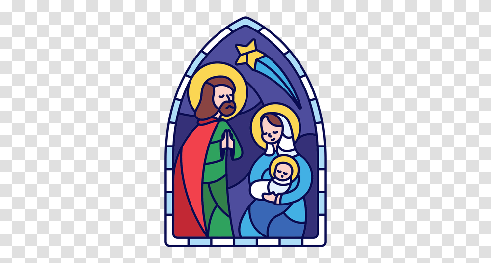 Stained Glass Holy Family Christmas Sagrada Familia Imagen, Graphics, Art Transparent Png