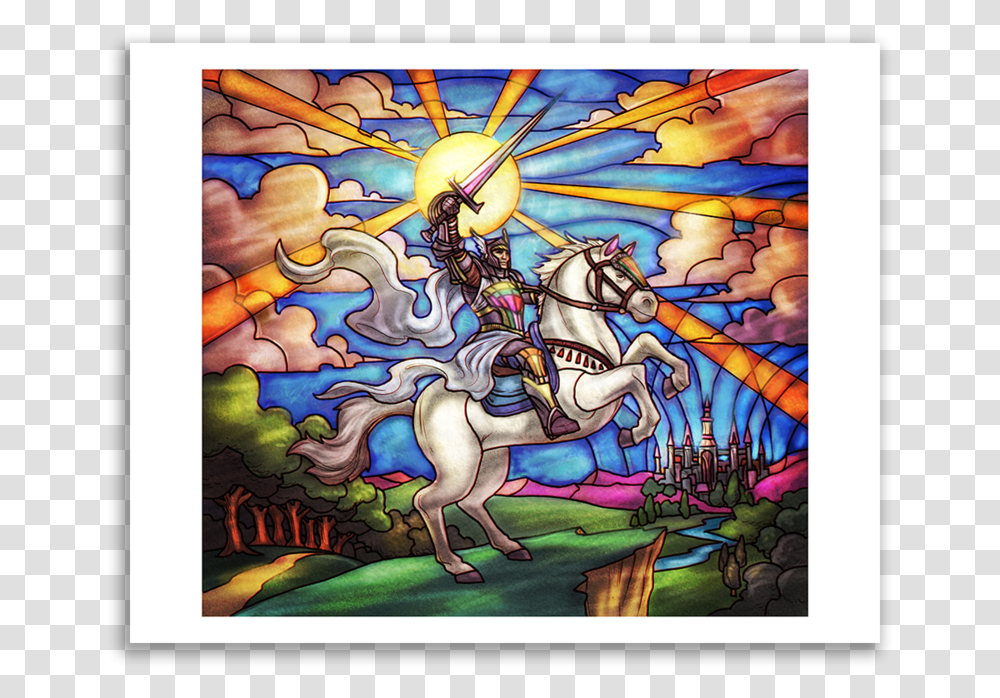 Stained Glass Knight Token Print Knight Token Dominaria, Modern Art, Mural, Painting Transparent Png