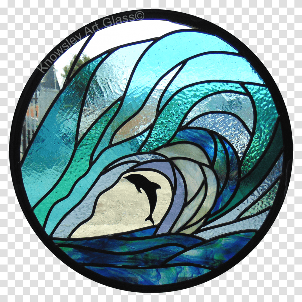Stained Glass Sea Water Dolphin Water Stained Glass Patterns, Painting Transparent Png