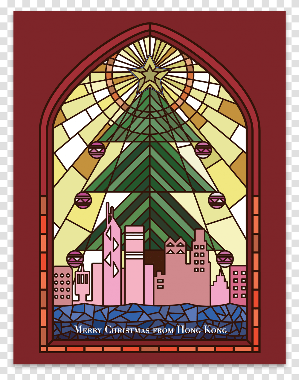 Stained Glass Window Christmas Stained Glass Window, Poster Transparent Png