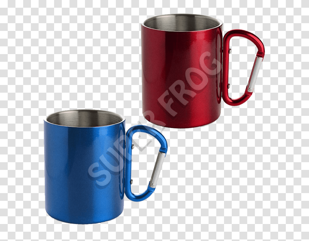 Stainless Steel Camping Mug With Carabiner Handle Mugs Cup Double, Coffee Cup, Mixer, Appliance Transparent Png