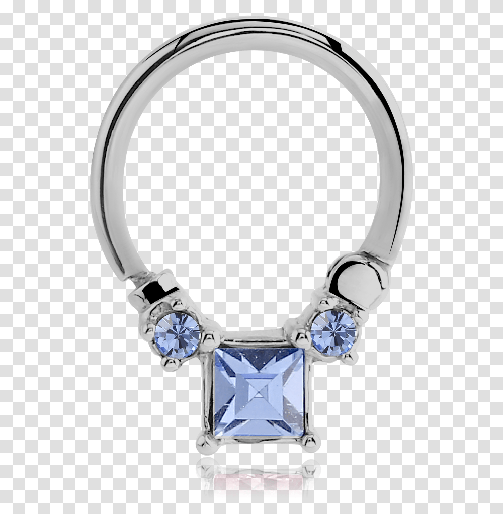 Stainless Steel Hinged Septum Clicker With Gems Jewelry, Accessories, Accessory, Gemstone, Clock Tower Transparent Png