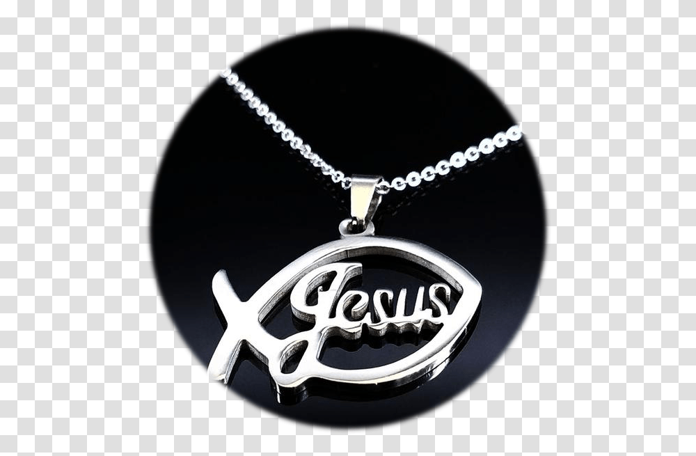 Stainless Steel Jesus Fish Necklace, Pendant, Locket, Jewelry, Accessories Transparent Png