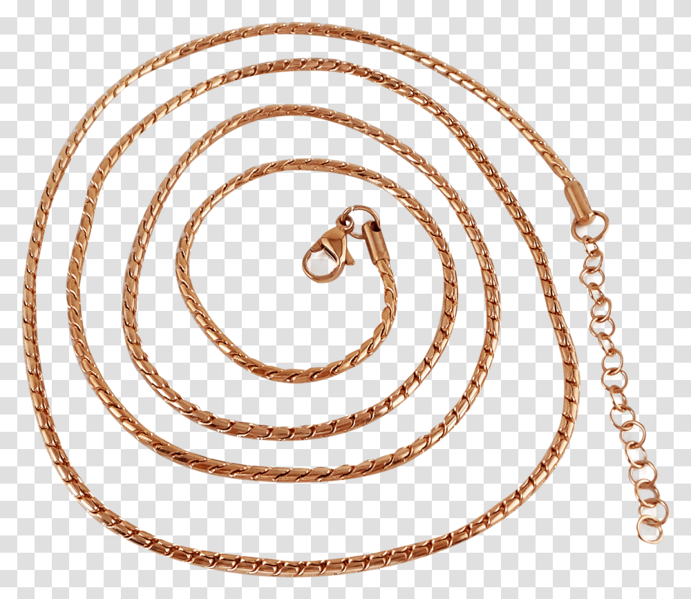 Stainless Steel Rose Gold Plated Snake Ball Chain 80cm Solid, Whip, Rug Transparent Png