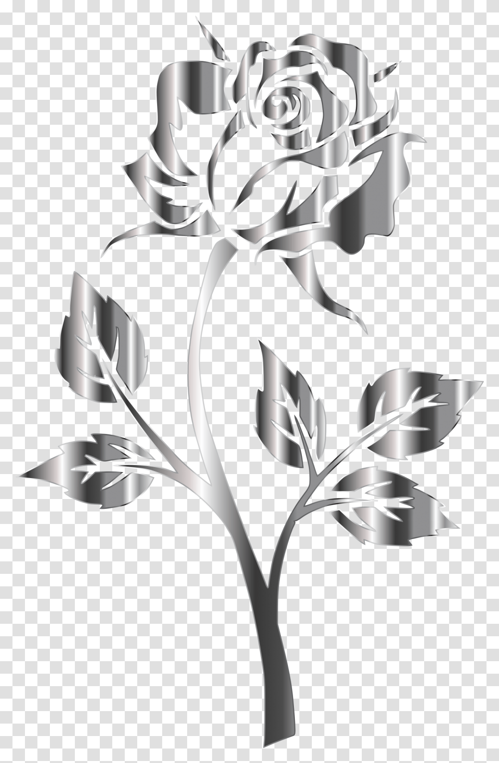 Stainless Steel Rose Silhouette Rose Silhouette With No Background, Graphics, Art, Floral Design, Pattern Transparent Png