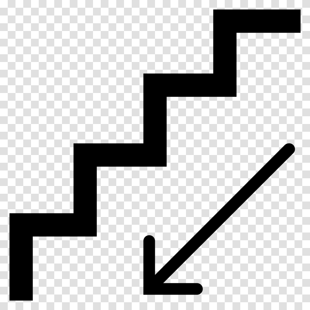 Stairs Down Filled Icon Treppe Runter Symbol, Gray, World Of Warcraft Transparent Png