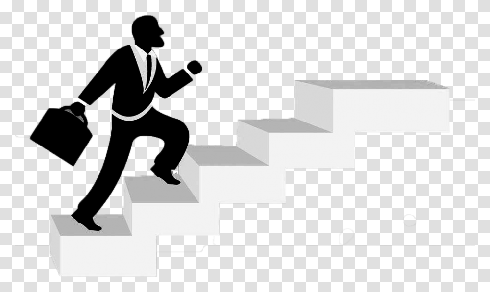 Stairs Illustration Business People Climb The Floor Character Climbing Steps, Person, Human, Performer, Martial Arts Transparent Png