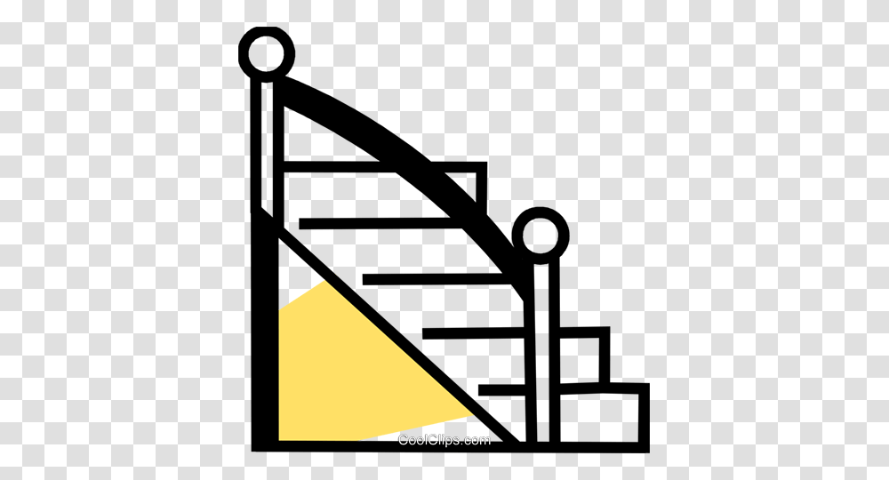 Stairs Royalty Free Vector Clip Art Illustration, Handrail, Banister, Gate, Railing Transparent Png