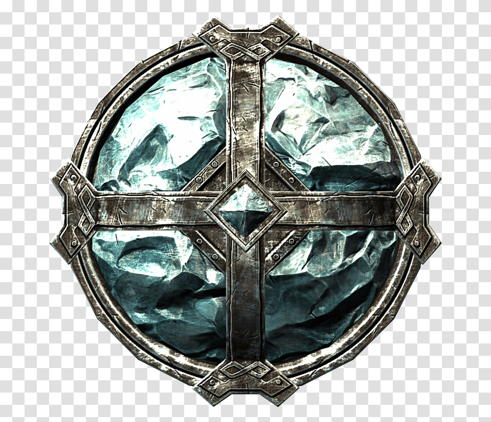 Stalhrim Shield Skyrim Shield, Crystal, Diamond, Gemstone, Jewelry Transparent Png