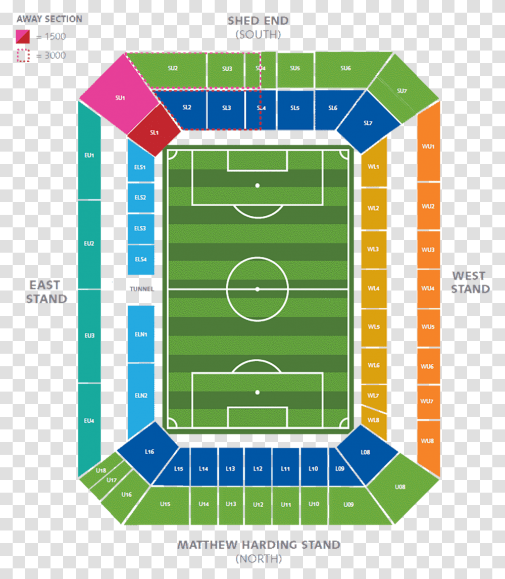 Stamford Bridge Seating Plan, Field, Building, Team Sport, Sports Transparent Png