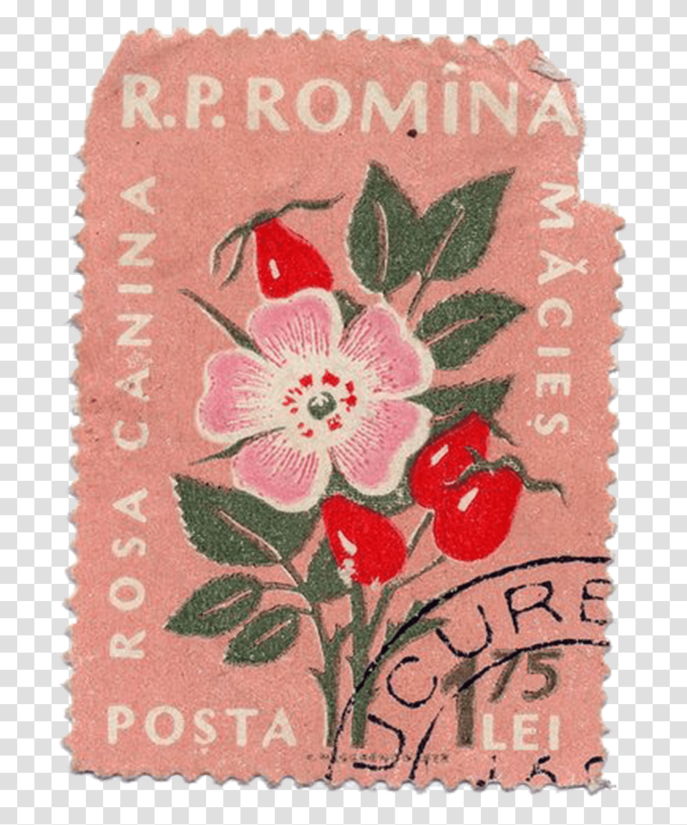 Stamp Vintagestamp Oldstamp Flower Flowers Vintage Floral Postage Stamp, Rug, Pattern, Applique Transparent Png
