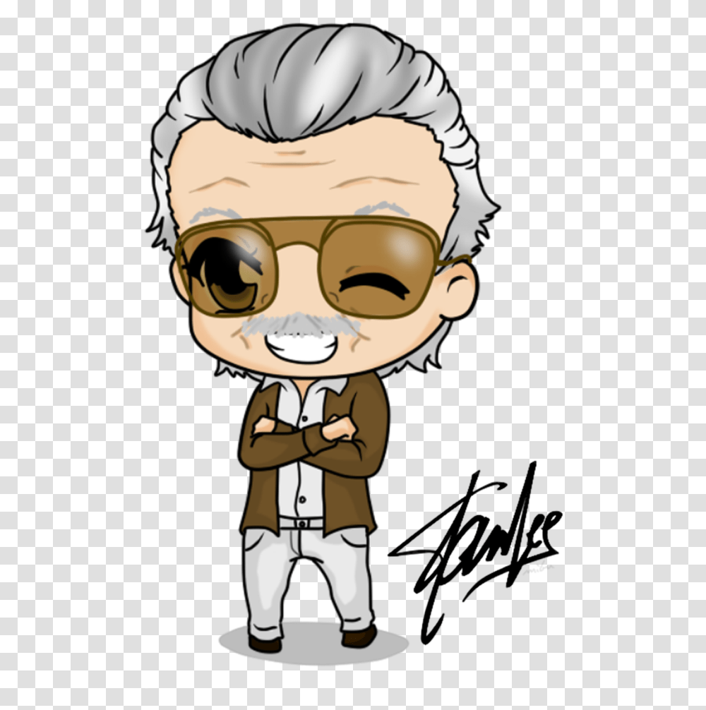 Stan Lee By Mibu No Ookami Stan Lee In Cartoon, Person, Human, Sunglasses, Accessories Transparent Png