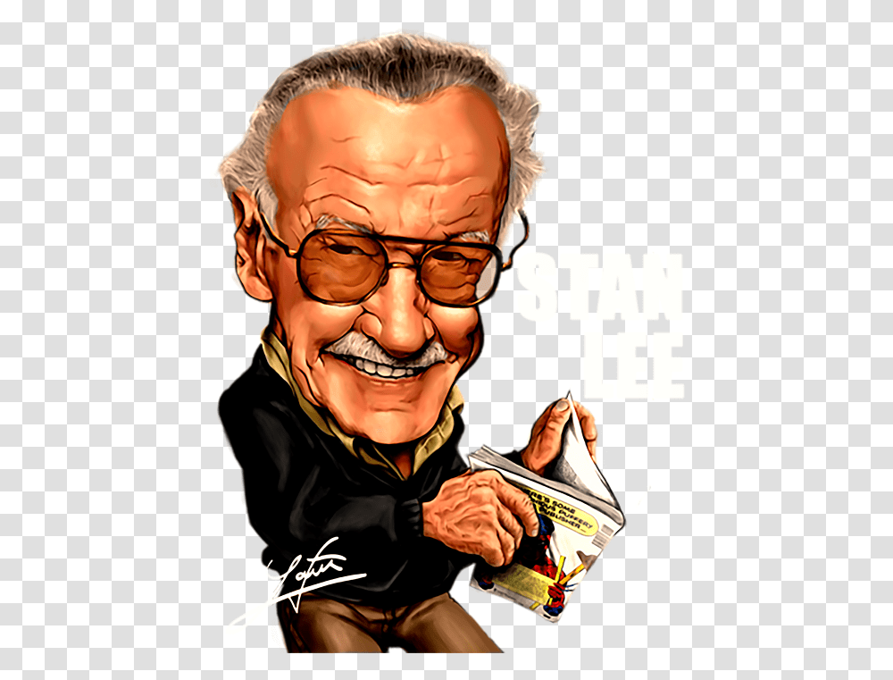 Stan Lee Fleece Blanket Cartoon, Person, Human, Glasses, Accessories Transparent Png