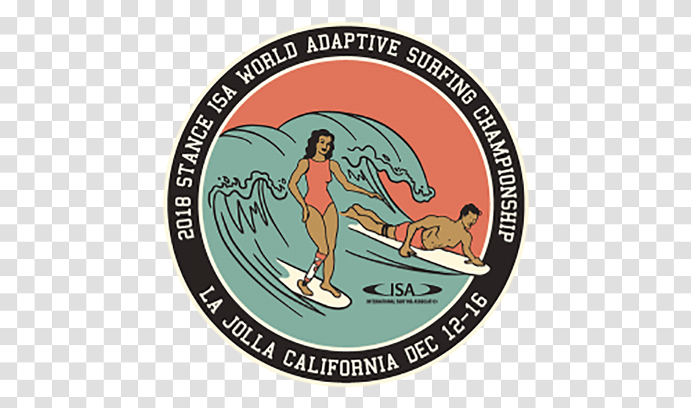 Stance Isa World Adaptive Surfing Surfer Stands Up, Logo, Symbol, Label, Text Transparent Png