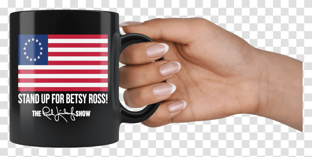 Stand Up For Betsy Ross Rush Limbaugh Mug Mug, Person, Hand, Nail, Finger Transparent Png
