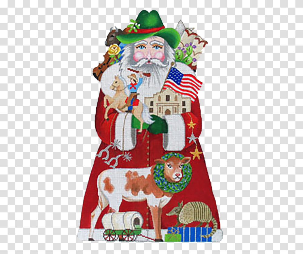 Stand Up Texasoklahoma Santa Christmas, Applique, Christmas Stocking, Gift, Nutcracker Transparent Png