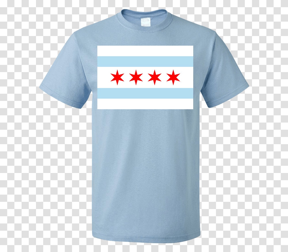 Standard Light Blue Chicago City Flag T Shirt, Apparel, T-Shirt Transparent Png