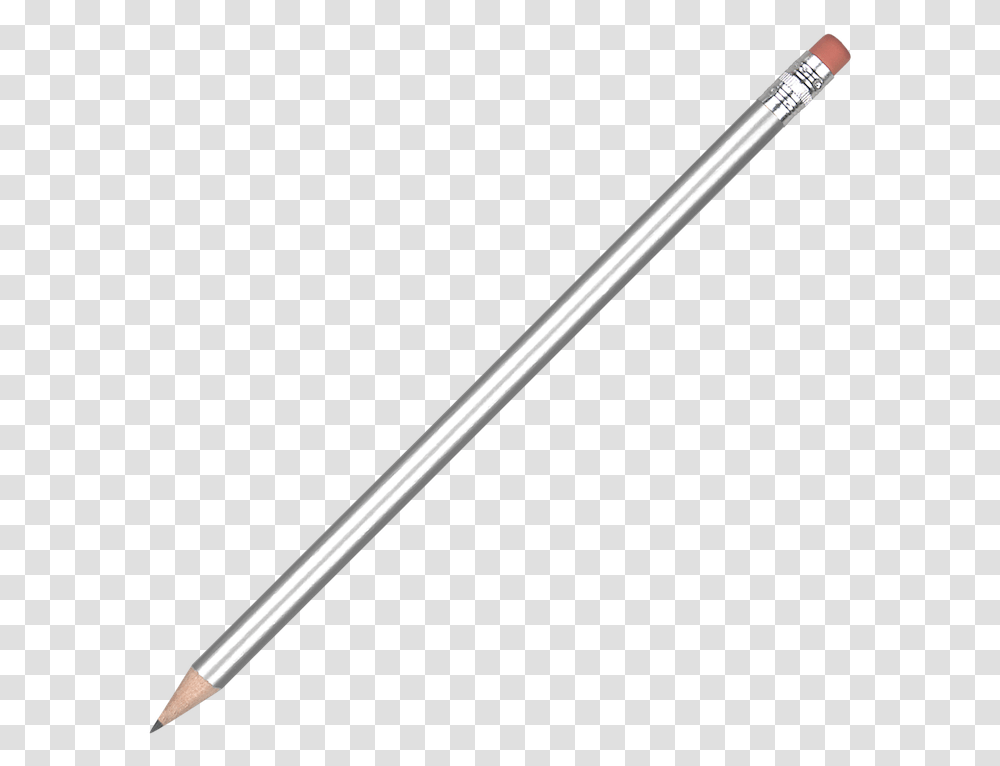 Standard Wooden Pencil With Eraser Silver Envelope Opener, Wand, Stick Transparent Png