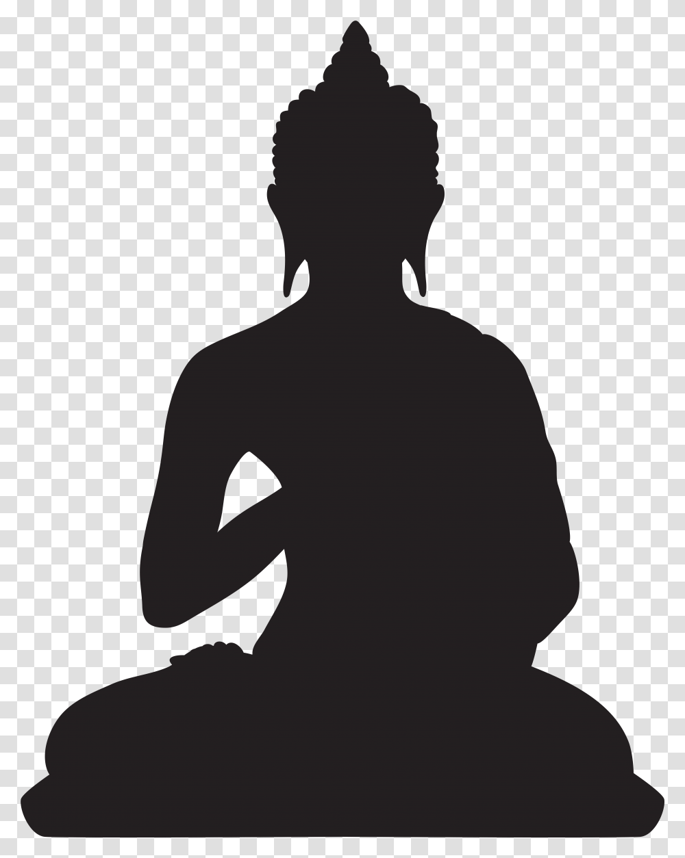 Standing Buddha Buddhism Silhouette Buddharupa Clip, Person, Human, Kneeling Transparent Png