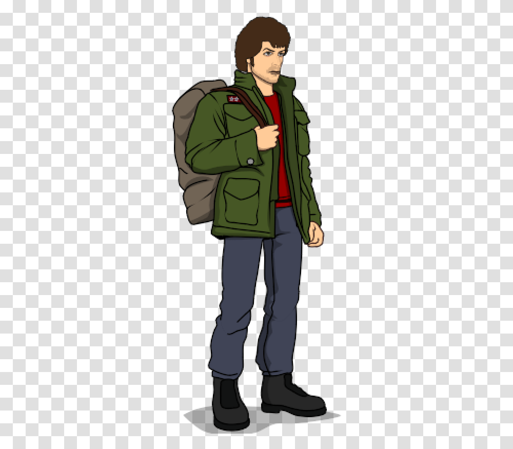 Standing, Person, Coat, Jacket Transparent Png