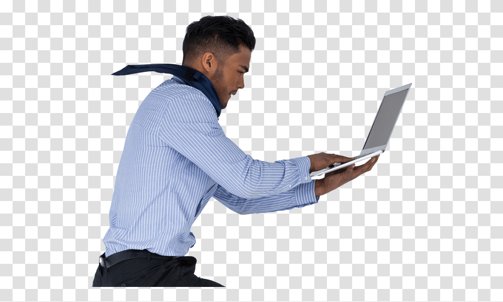 Standing, Computer, Electronics, Person, Human Transparent Png