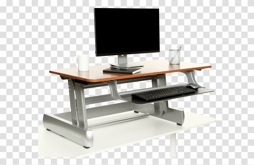 Standing Desk Inmovement Standing Desk, Furniture, Table, LCD Screen, Monitor Transparent Png