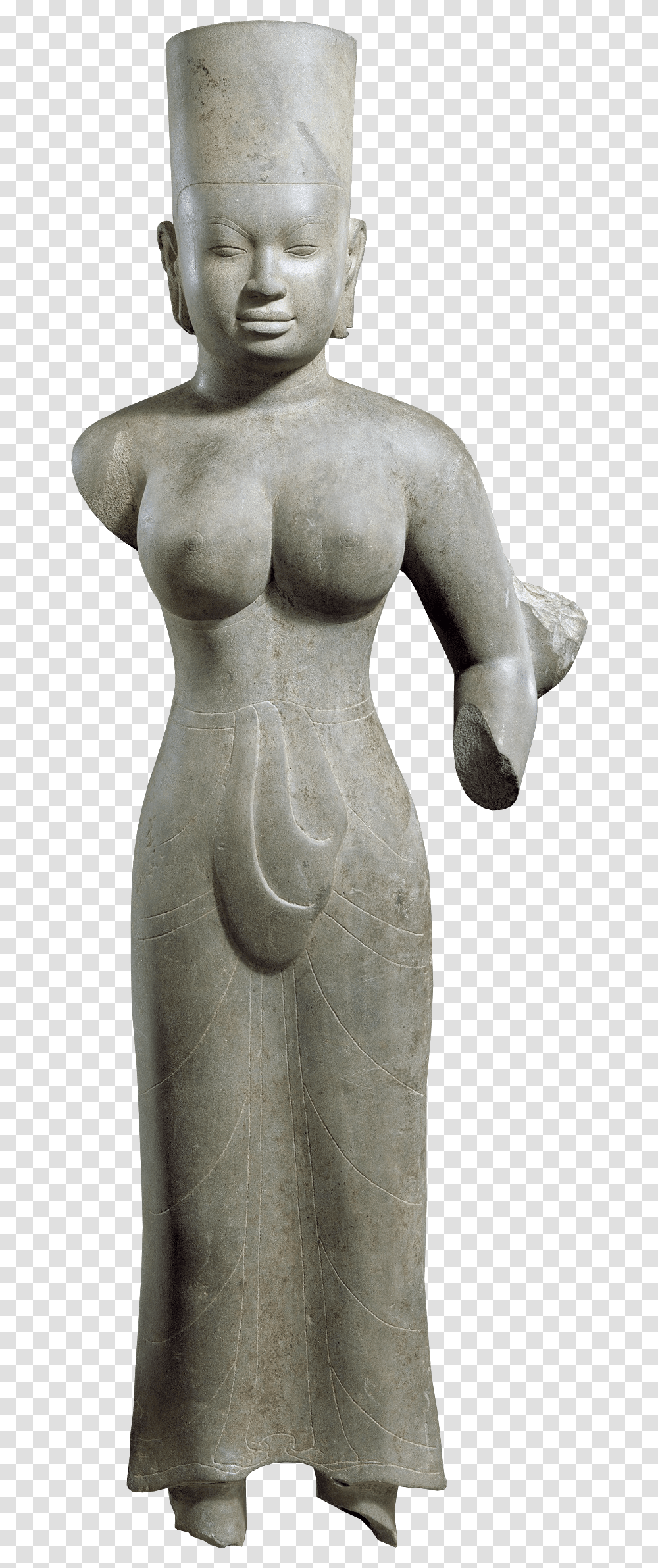 Standing Female Deity Probably Durga 700 Ce Khmer Figurine, Person, Human, Torso, Mannequin Transparent Png