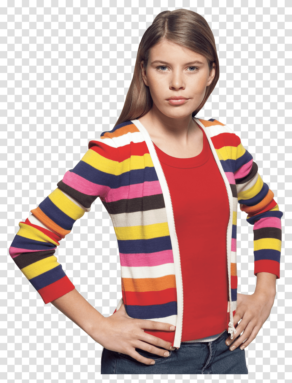 Standing Girl Hq Woman, Apparel, Sleeve, Sweater Transparent Png