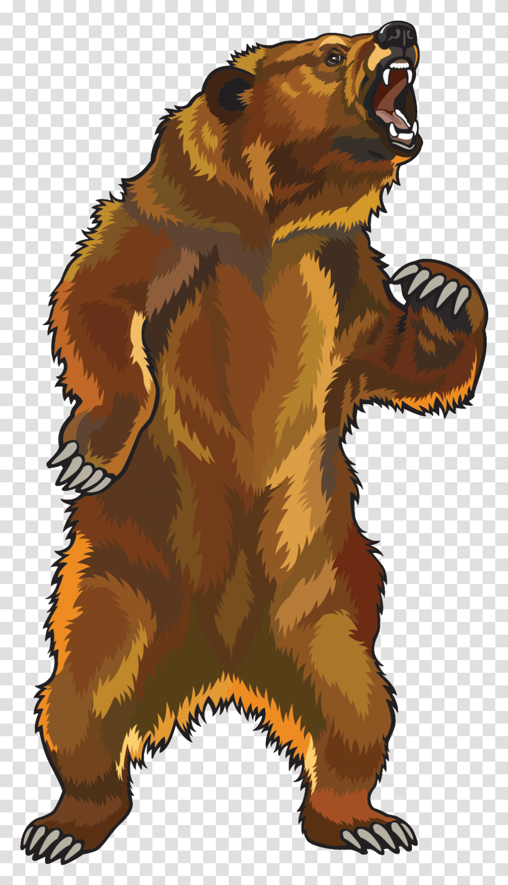 Standing Grizzly Bear Clipart, Wildlife, Animal, Mammal, Brown Bear Transparent Png