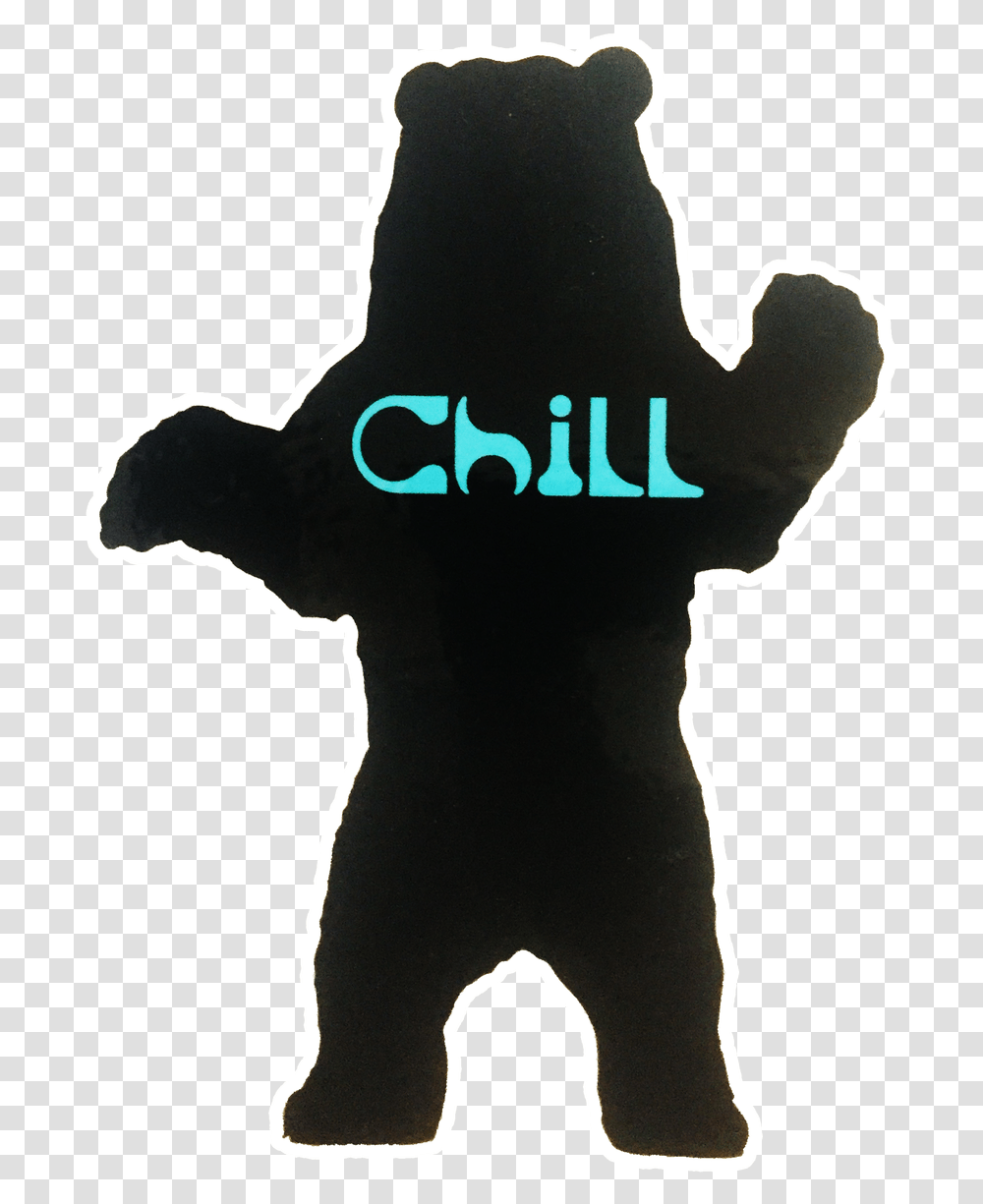 Standing Grizzly Bear Silhouette Outline Standing Bear Silhouette, Label, Sticker, Hand Transparent Png
