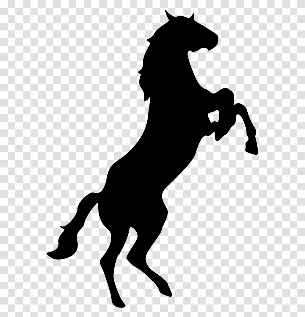 Standing Horse Silhouette Variant Facing The Right Icon, Stencil, Dog, Pet, Canine Transparent Png