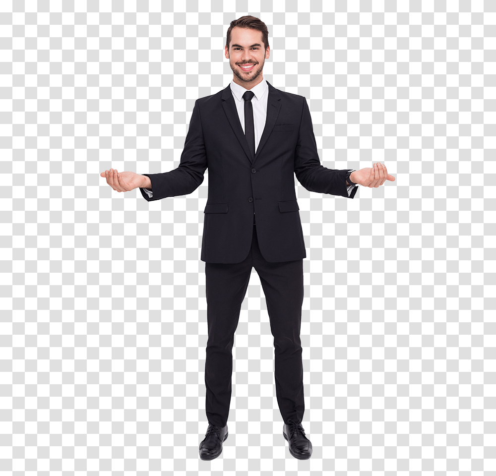 Standing Man With White Background Man In Suit, Overcoat, Tuxedo, Tie Transparent Png