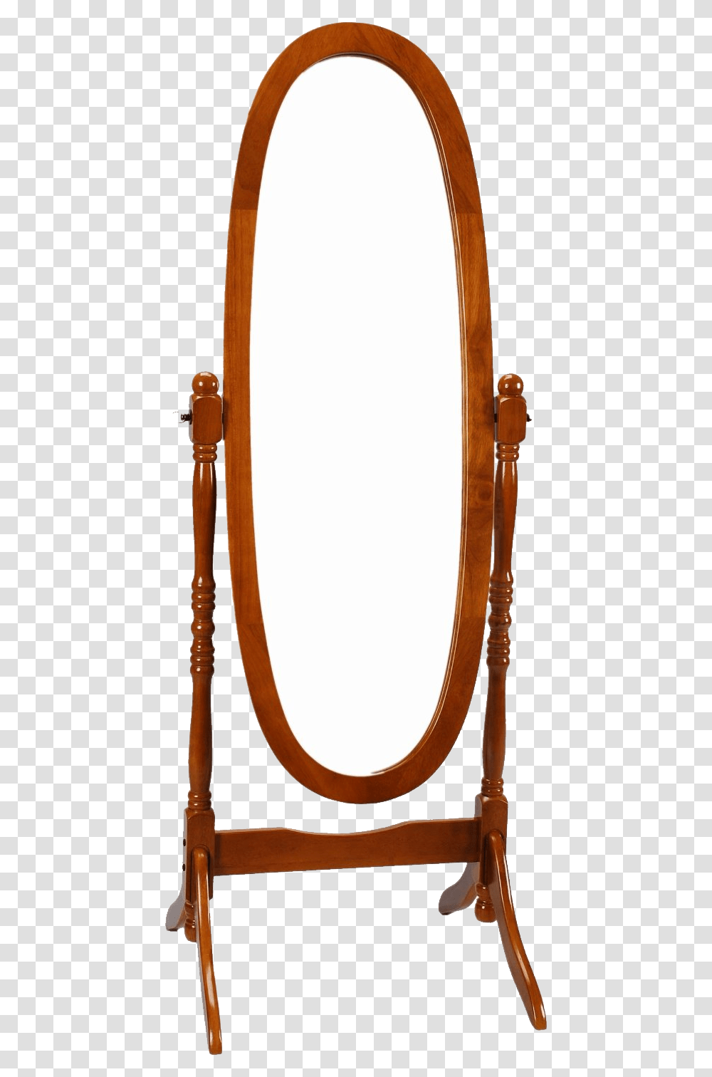Standing Mirror Mirror Oval Shape Clipart, Chair, Furniture, Wood Transparent Png