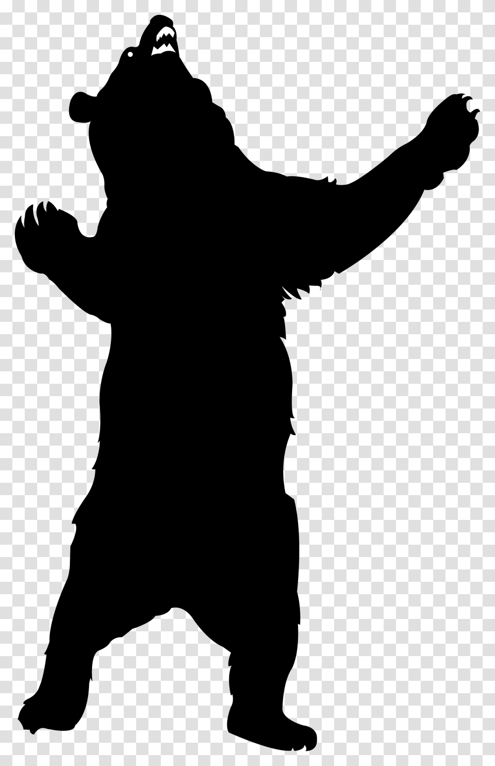 Standing Outline Bear Silhouette, Gray, World Of Warcraft, Bird, Animal Transparent Png