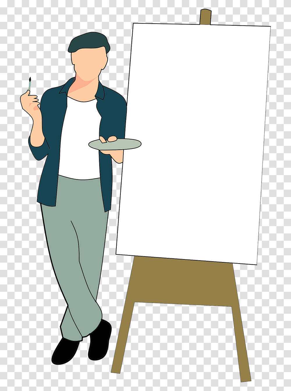 Standing Painter Artist Isolated Painting Drawing Whiteboard, Person, Waiter, Sleeve, Photography Transparent Png
