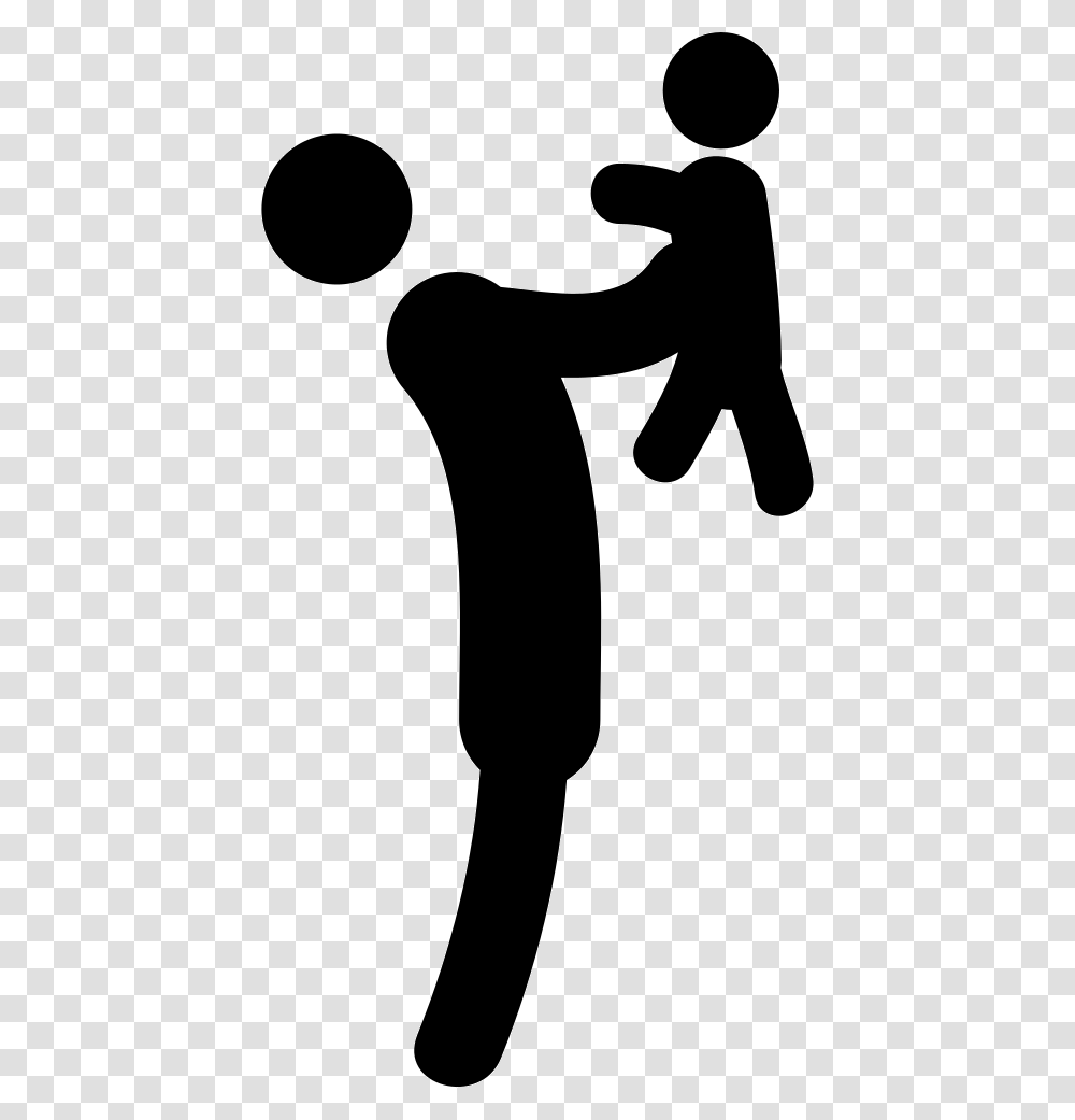 Standing Person With Kid Up In Arms Portable Network Graphics, Human, Hand, Stencil, Silhouette Transparent Png