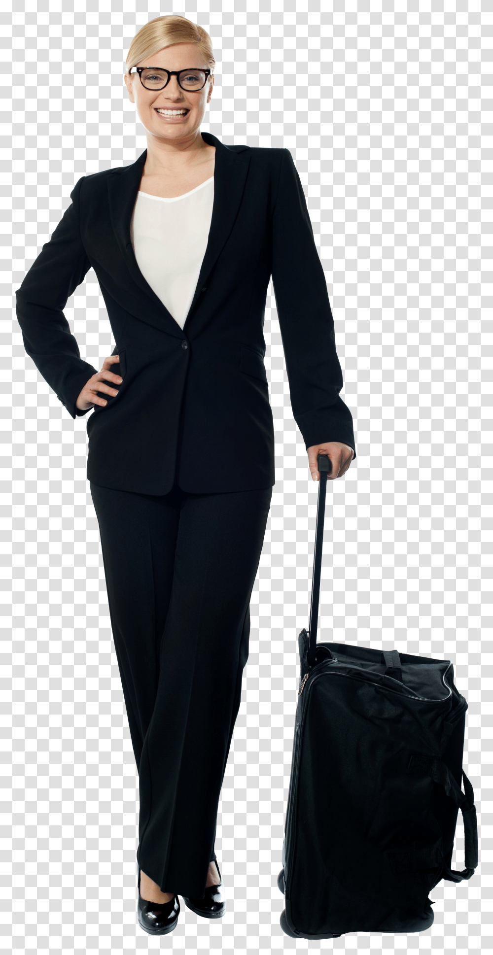 Standing Women Person Carrying Trolly Transparent Png
