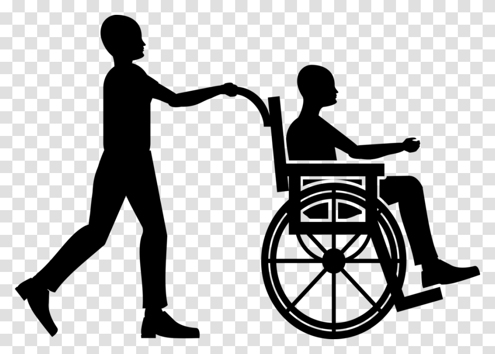Standinghuman Behaviorsilhouette Person In Wheelchair Clipart, Gray, World Of Warcraft Transparent Png