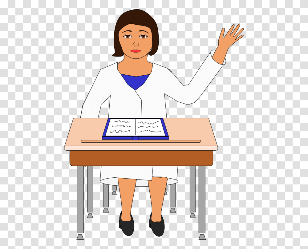Standinghuman Behaviorsitting Desk Clipart, Person, Lab Coat, Teacher Transparent Png