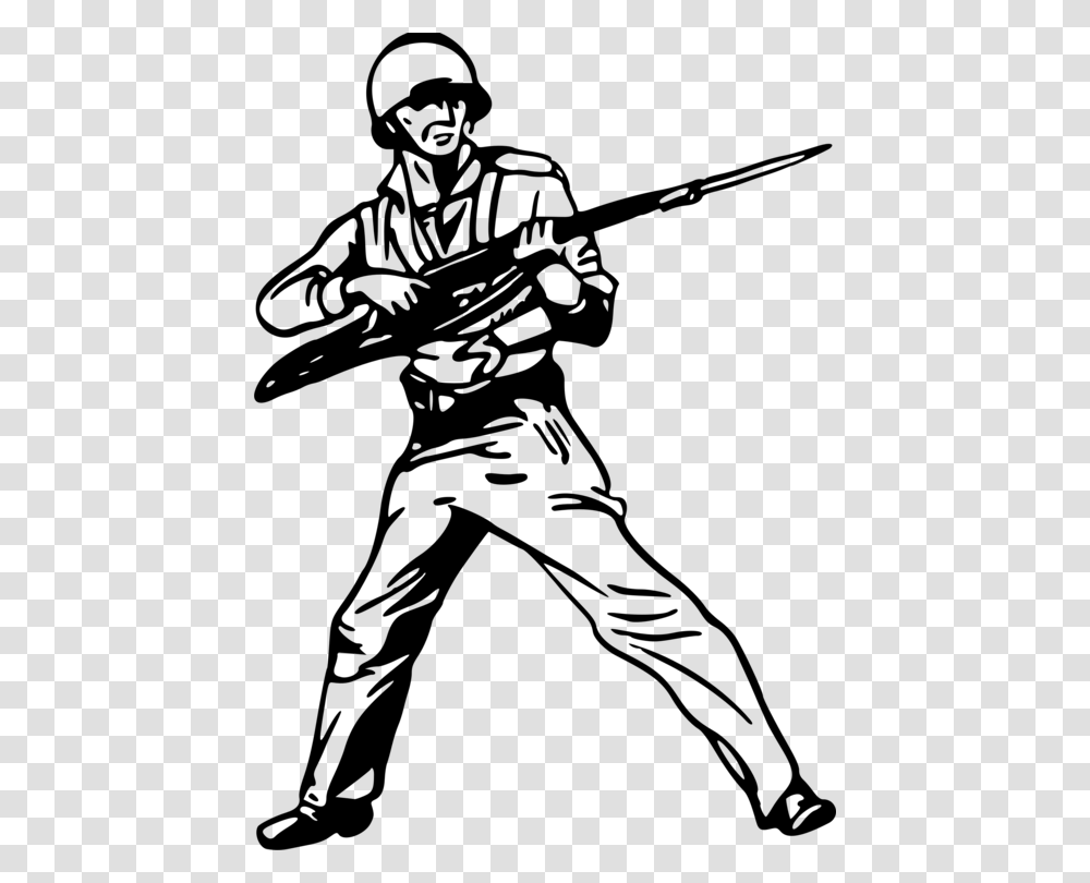 Standingline Artsilhouette Black And White Clipart Soldier, Gray, World Of Warcraft Transparent Png