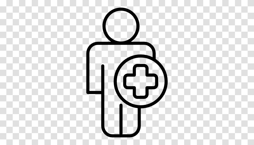 Standiung Outline Person Cross Shape First Aid Sign Symbol, Gray, World Of Warcraft Transparent Png