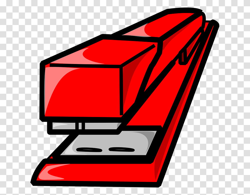 Stapler Office Tool Red Isolated Supplies School Simple Machines In A Stapler, Vehicle, Transportation, Dynamite, Weapon Transparent Png