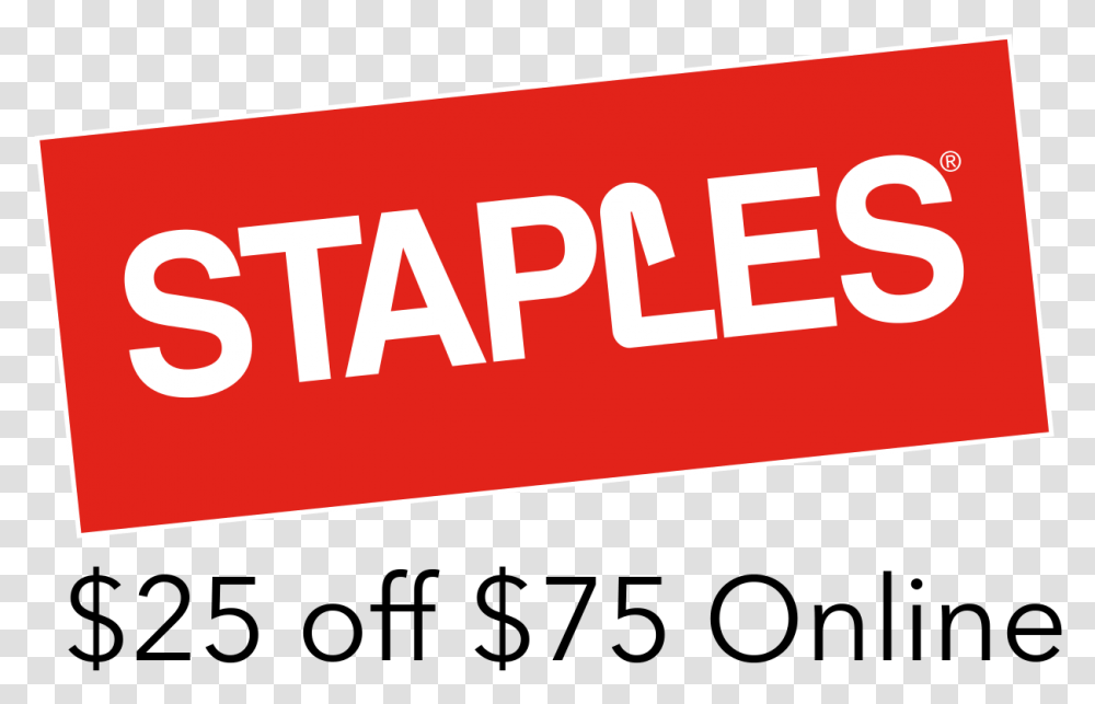 Staples 25 Off 75 Coupon Online Or Phone Graphic Design, Word, Label Transparent Png