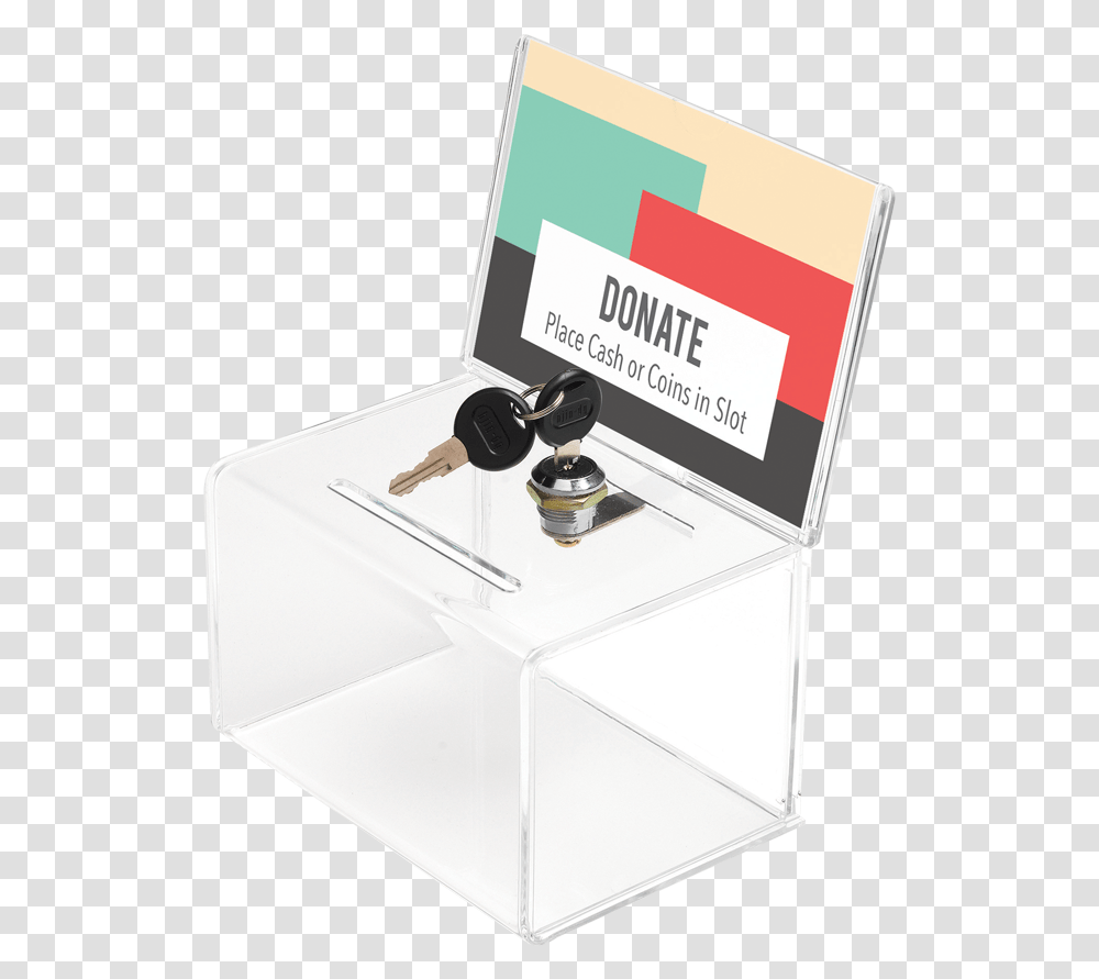 Staples Ballot Coin Box Clear Download Coin Box With Lock Superior Image Deflect O, Microscope, Bottle, Diamond, Gemstone Transparent Png