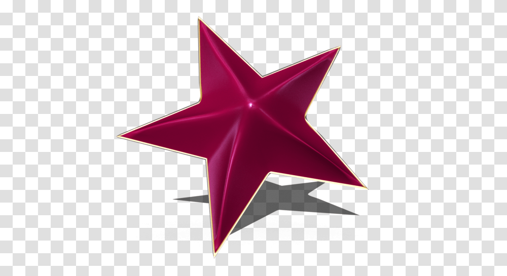 Star 3d Magenta Golden Frame Glossy Kktc Flag, Cross, Star Symbol Transparent Png